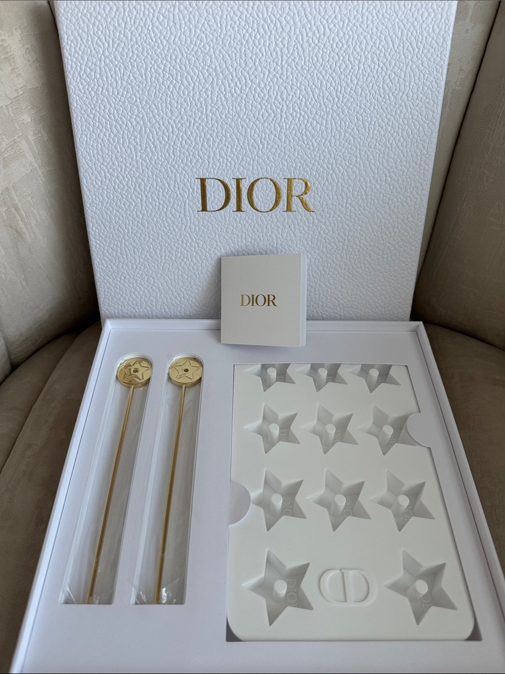 Dior Gold Star Stirring Spoons with White Star Mold Set